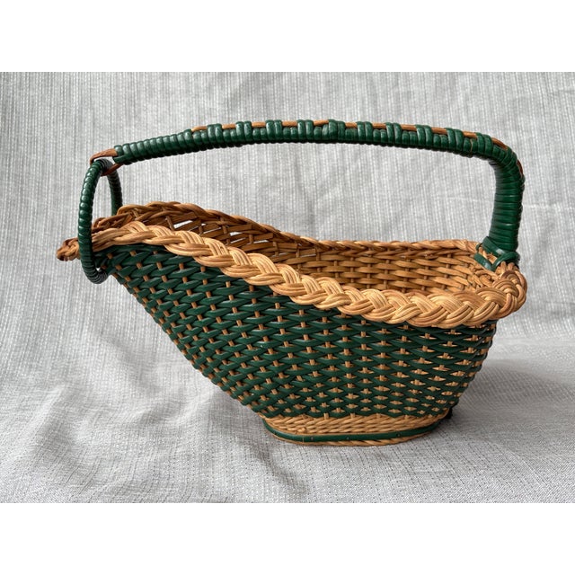 Vintage French Wicker Wine Bottle Holder For Sale - Image 11 of 14