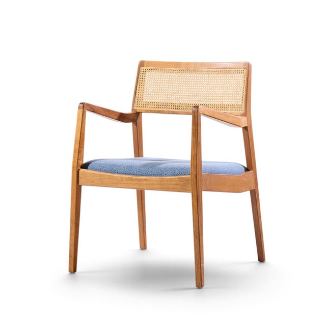 Jens Risom Model C-140 Mid Century Playboy Walnut and Cane Dining Chairs - Set of 8 For Sale In Chicago - Image 6 of 12