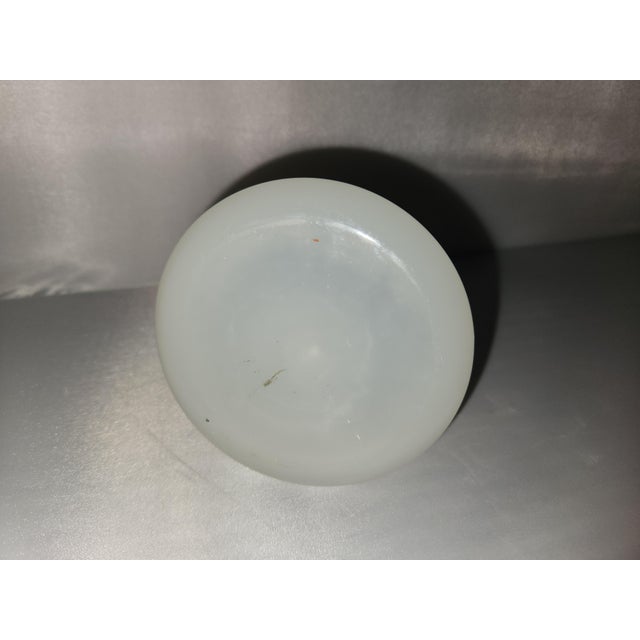 Late 19th Century Victorian Milk Glass Barber Bottle Labeled for Lilac Water With Corked Ceramic Spout For Sale - Image 4 of 13