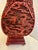 Red Cinnabar Red Chinese Carved Wood Table Lamp For Sale - Image 8 of 8