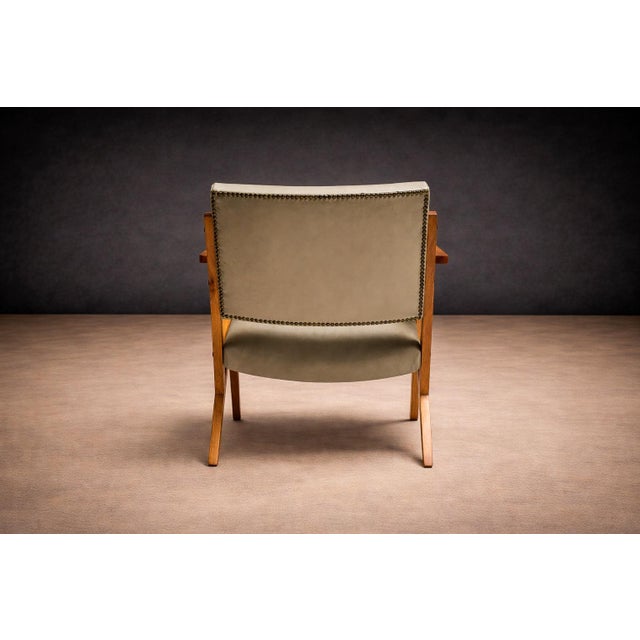 Beige Armchair in Beige Faux Leather, Jose Zanine Caldas, 1950s - Lot 107 For Sale - Image 8 of 12
