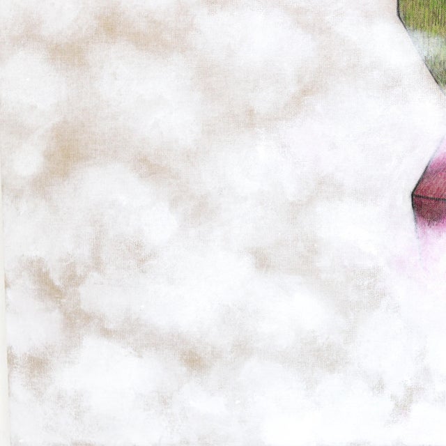 2020s Looking at the Swallow Birds - Large Painting on Canvas Original Artwork by Mohamad Khayata For Sale - Image 5 of 11