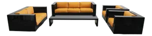 Black Sarantoga Living Room Set by Massimo & Lella Vignelli for Poltronova, 1960s, Set of 5