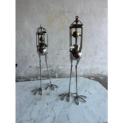 1960s Sculptural Metal Bird Objects, 1960s, Set of 2 For Sale - Image 5 of 6