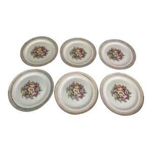 Edwin M Knowles China Co. 22k Gold Plates- Set of 6