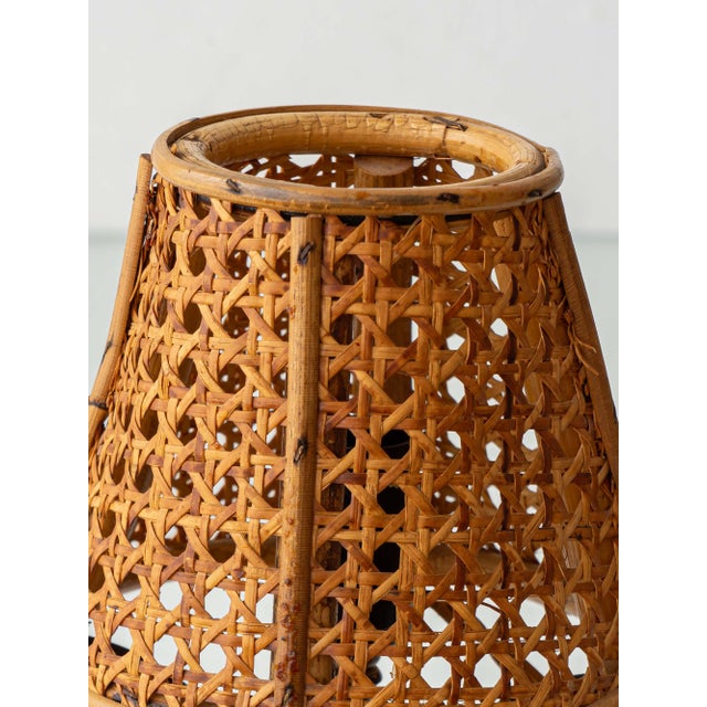 French Riviera Bamboo Rattan Table Lamps, 1960s, Set of 2 For Sale - Image 6 of 14