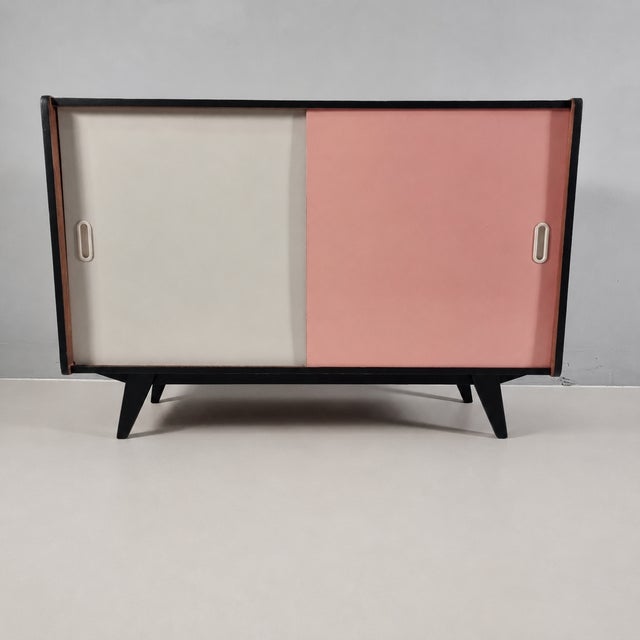 Vintage Pink Commode in Oak, 1960s For Sale - Image 3 of 9