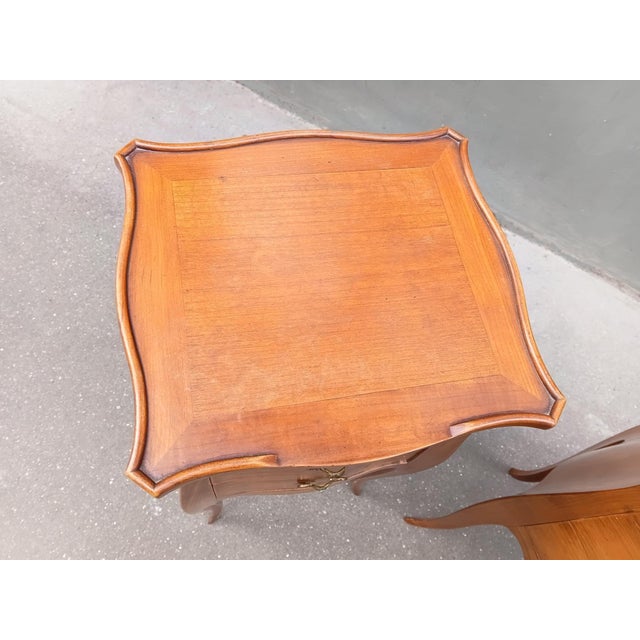 1950s Set of Two French Louis XV Style Nightstands. For Sale - Image 10 of 12