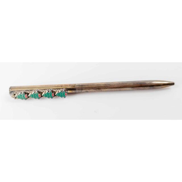We are offering this vintage Sterling silver pen with enamel Christmas tree decoration by Tiffany & Co. Has the original...
