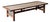 Mid Century Modern Walnut + Travertine & Iron Coffee Table For Sale