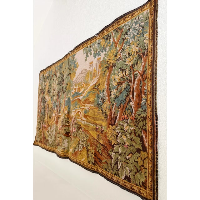 French Verdure Mid-20th C Reproduction Tapestry Wall Hanging For Sale - Image 11 of 12
