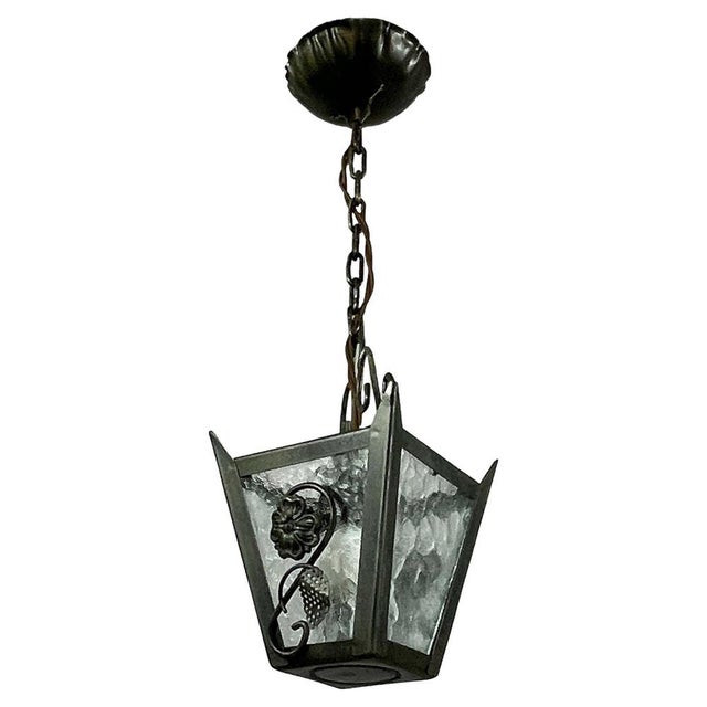 Art Deco Patinated Cast Iron Lantern, 1930s For Sale - Image 17 of 17