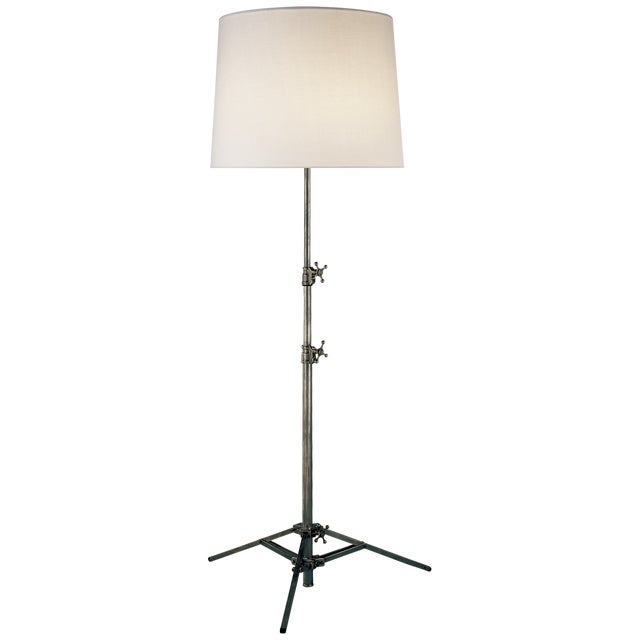 Modern Thomas O'Brien by Visual Comfort Signature Studio Floor Lamp in Bronze with Linen Shade For Sale - Image 3 of 3