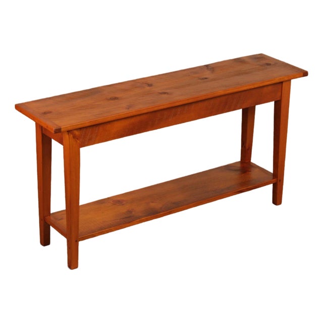 Shaker Farmhouse Style Pine Console Table For Sale