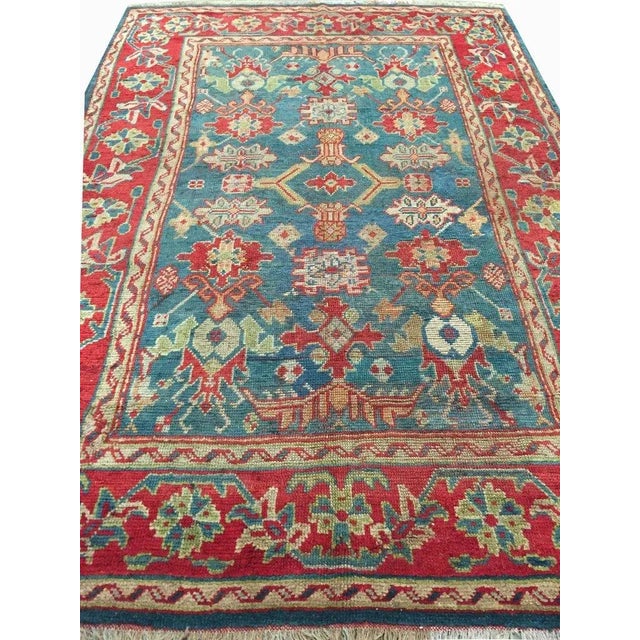 Antique Red Turkish Oushak Area Rug, 6' X 9' For Sale In New York - Image 6 of 6