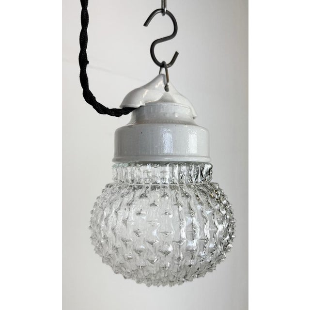 1970s Vintage White Porcelain Pendant Light, 1970s For Sale - Image 5 of 16