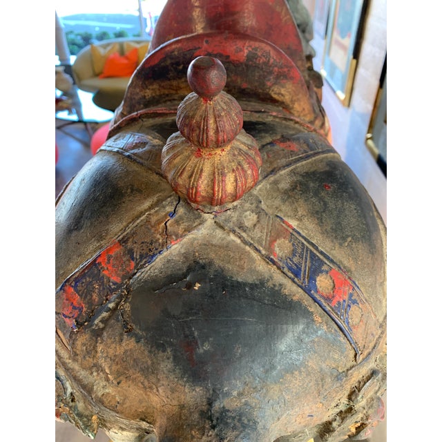 Brown Carved Polychromed Chinese Horse For Sale - Image 8 of 13
