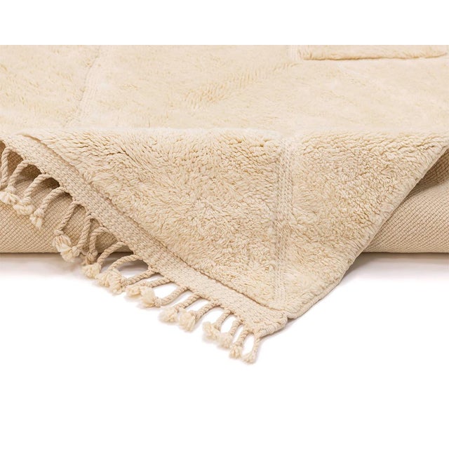Contemporary Tone-on-Tone Diamond Hand-Knotted Moroccan Wool Rug | 10'0" X 6'9" | One of a Kind For Sale - Image 3 of 7