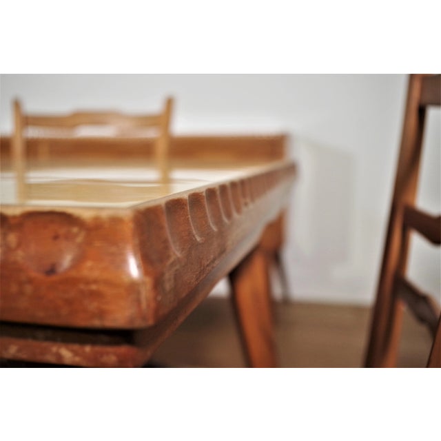 Wood Table, Chairs & Sideboard in Wood, 1940s, Set of 9 For Sale - Image 7 of 18