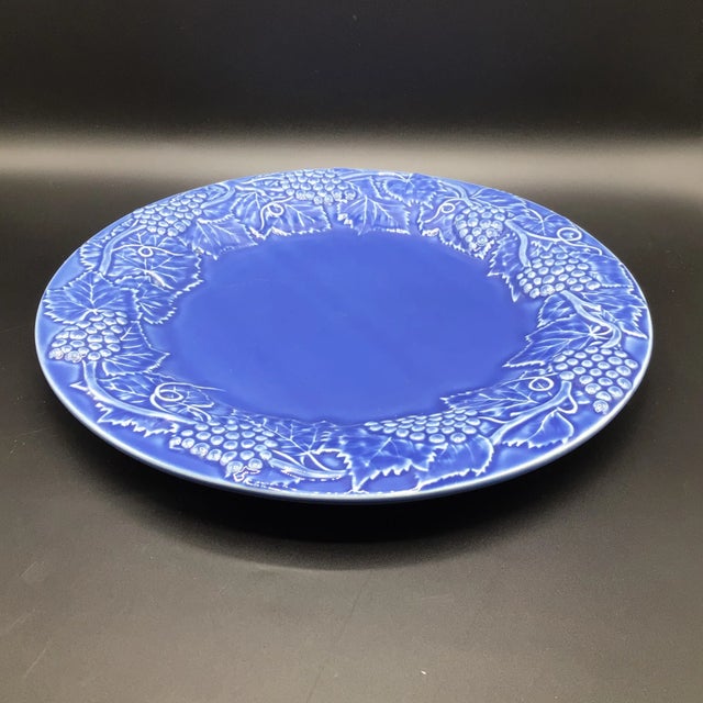 Bordallo Pinheiro Grape Cobalt 14” Chop/Charger Plate For Sale - Image 12 of 12