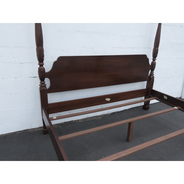 Carved Mahogany King Size Poster Bed 6444 For Sale - Image 10 of 18