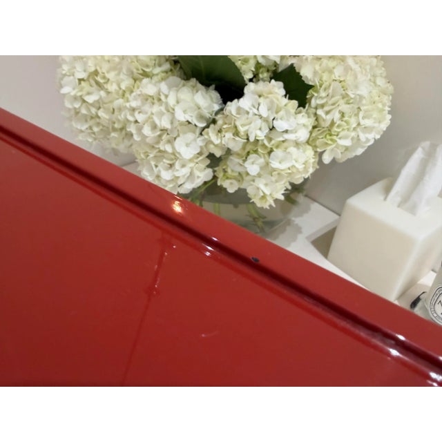 1990s Christian Liaigre Rouge Lacquer Hugo Tray Size 1 (Small) For Sale - Image 5 of 7