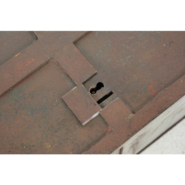 Metal Mid 20th Century Reclaimed European Brown Metal Vault Unit For Sale - Image 7 of 12