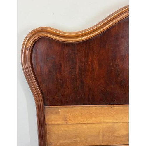 Antique French Style Mahogany Double Bed Frame with Carved Headboard For Sale - Image 10 of 17