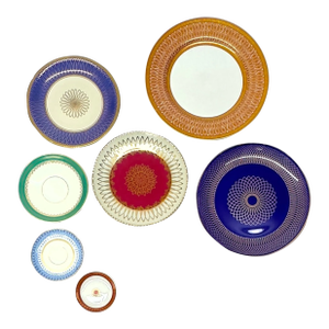 Geometric & Radial Pattern Decorative Plate Curation – Mid-Century Modern, Group of 7