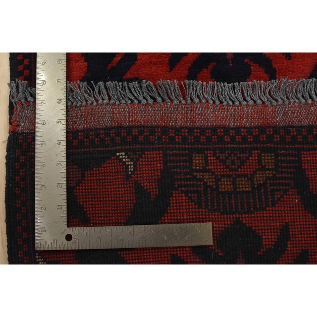 Turkmen Runner 1’10” X 4’9” Red Wool Tribal Hand-Knotted Oriental Rug For Sale - Image 9 of 9