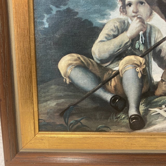 Gold Vintage Framed Canvas Print "The Drinker" After Francisco De Goya - Old World Style For Sale - Image 8 of 12