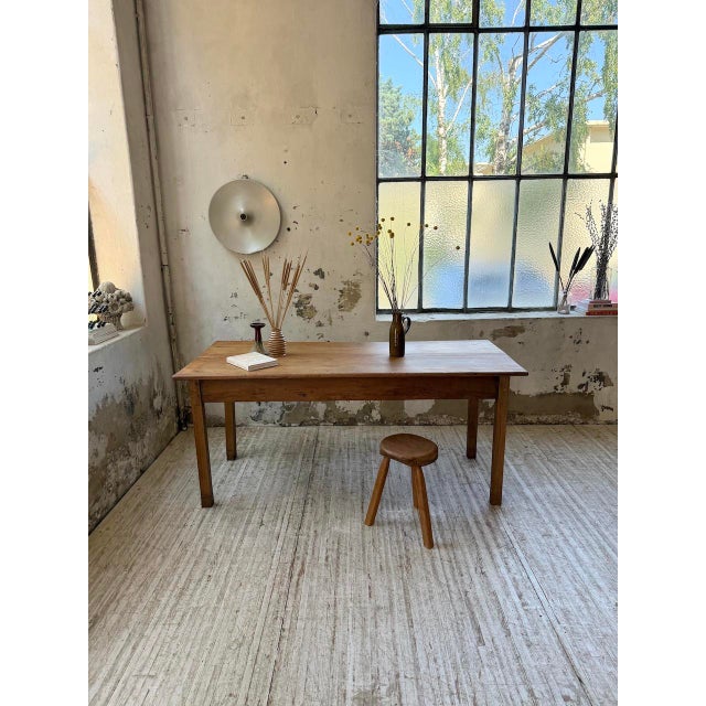 Wood Cherry Farmhouse Table, 1950s For Sale - Image 7 of 18