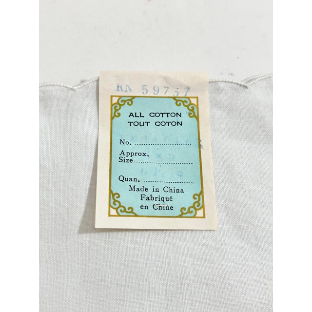 Hollywood Regency Vintage Cocktail Napkins, Longevity Motif – Silver Embroidered, Set of 6 - New Old Stock For Sale - Image 3 of 7