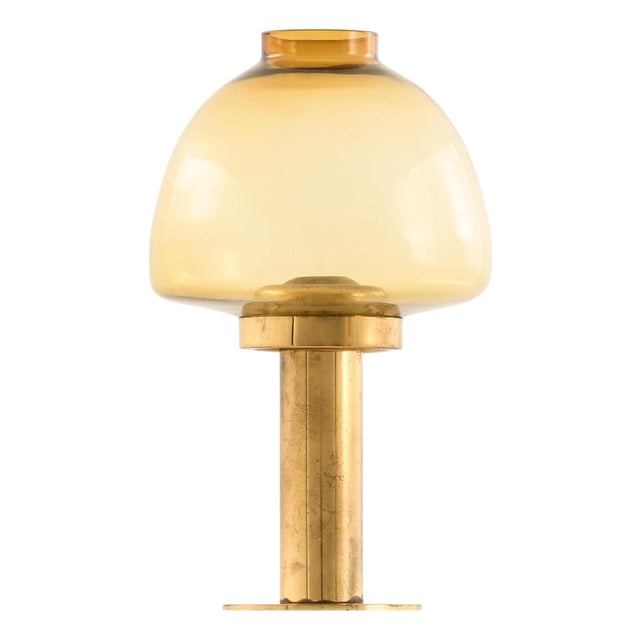 Candlestick in Warm Amber-Yellow Tone from Hans-Agne Jakobsson, 1950s For Sale