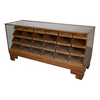Antique British Oak Haberdashery Cabinet, 1930s For Sale