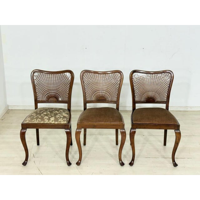Brown Vintage Chippendale Chairs, 1920, Set of 3 For Sale - Image 8 of 8