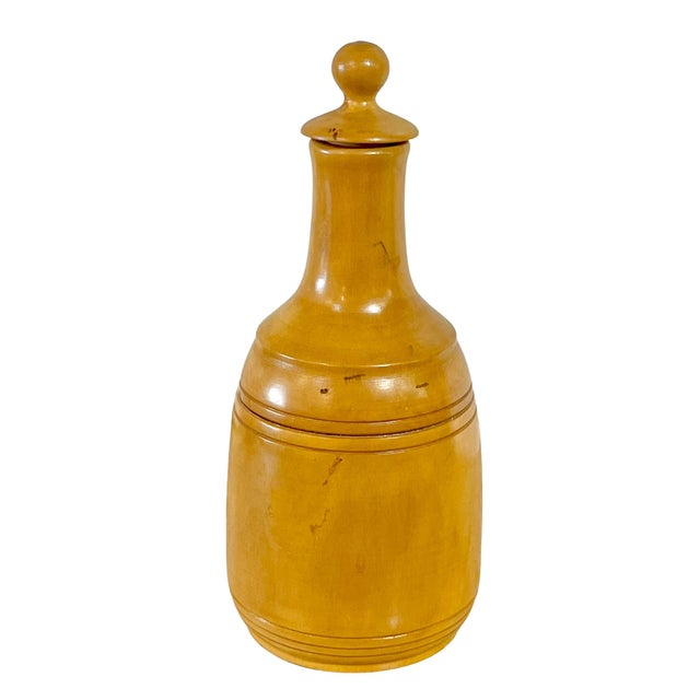 Wood Vintage Treen Costa Rican Bottle With Stopper For Sale - Image 7 of 9