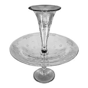Late 20th Century Art Nouveau Style Huge Crystal Fruit Bowl and Planter Table Centerpiece