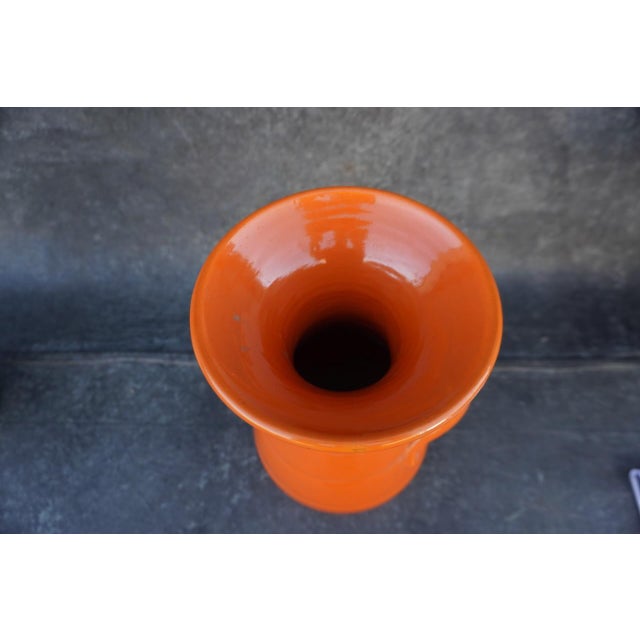 Bauer 1930s Bauer Matt Carlton Tall Vase in Orange For Sale - Image 4 of 6