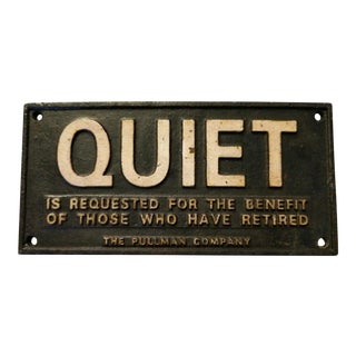 Vintage Pullman Railroad Sleeping Car Sign For Sale