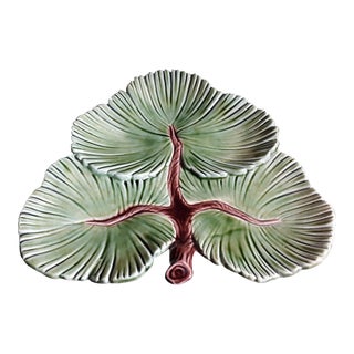 Ceramic Serving Tray Fir/Pine Branch Circa 1983 by Ardis For Sale