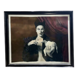 Vintage Hildebrando De Castro Pastel "Untitled" Chix 1991