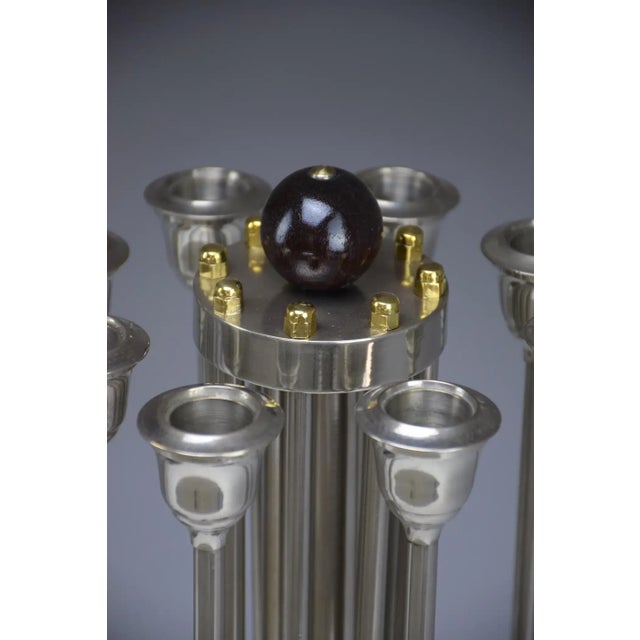 Silver French Art Deco Candleholders, 1930s - a Pair For Sale - Image 8 of 12