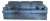 Damask Blue Fabric Sofa With 2 Pilows For Sale