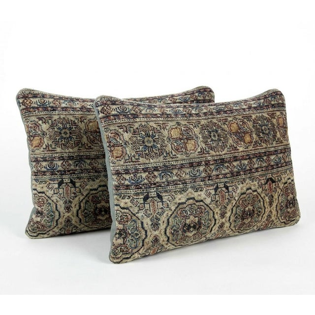 Mid-Century Modern Bohemian Lumbar Rug Pillow Cover 16'' X 24'' - Set of Two For Sale - Image 3 of 4
