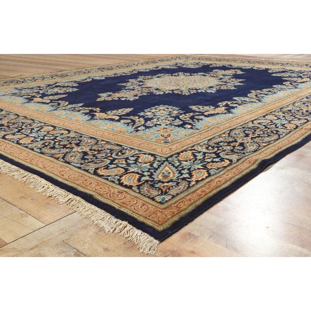 Textile Mid 20th Century Vintage Persian Kerman Rug, 10'03 X 13'05 For Sale - Image 7 of 10