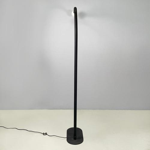 Bieffeplast Italian Modern Black Embossed Metal Floor Lamp attributed to Tito Agnoli for Bieffeplast, 1970s For Sale - Image 4 of 14