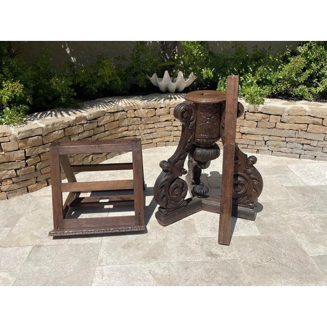 Brown Carved Oak Lectern For Sale - Image 8 of 13