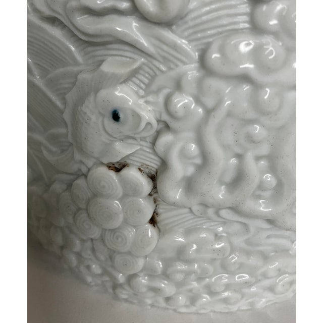 Blanc De Chine Dragon Brush Pot For Sale - Image 11 of 12