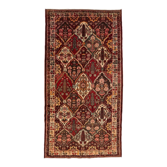 1960s Handmade Vintage Bakhtiari Persian Wool Rug With Multicolor Allover Motif For Sale